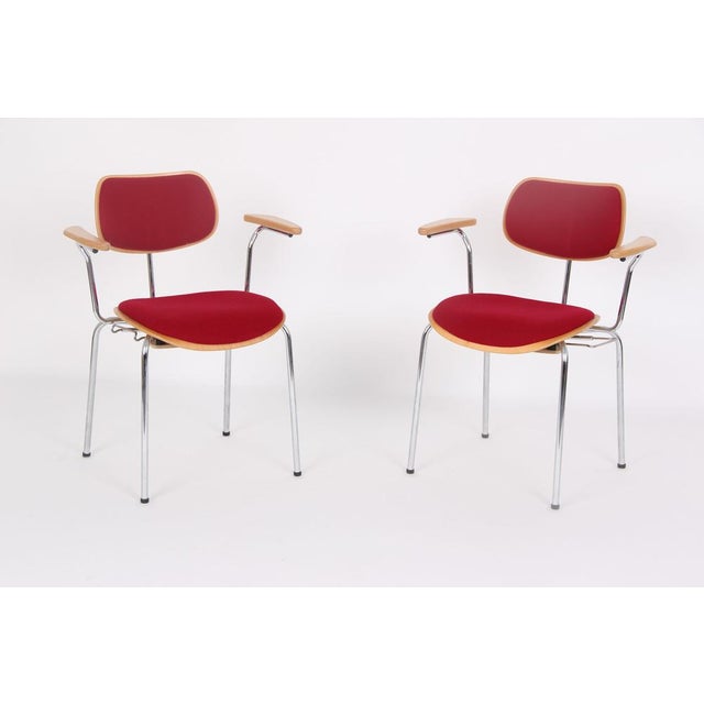 Mid-Century Modern German Model 68 Armchairs by Egon Eiermann for Wilde+Spieth, 2000, Set of 2 For Sale - Image 3 of 11