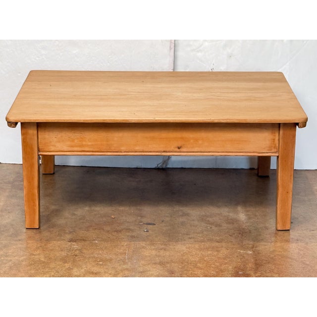 Brown French Rectangular Low or Coffee Table of Pine For Sale - Image 8 of 12