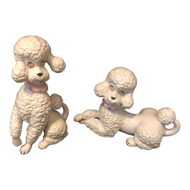 1950s Vintage French Poodles Figurines - a Pair For Sale