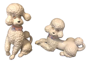 1950s Vintage French Poodles Figurines - a Pair