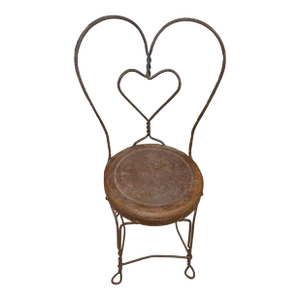 Vintage Wrought Iron Sweetheart Chair