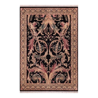 Art Nouveau 1990's Pak-Persian Black/Gray Wool Rug - 9'2'' X 12'5'' For Sale