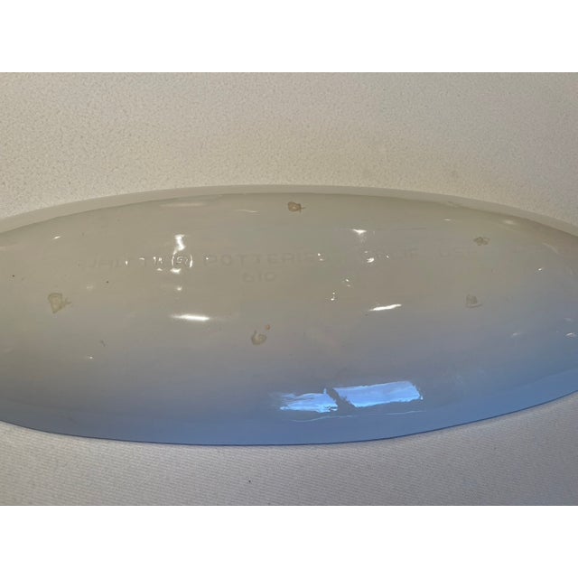 White 1950's Stamped Whittier Pottery Company Oval Serving Dish For Sale - Image 8 of 9