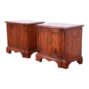 Drexel Heritage Italian Provincial Sculpted Pine Nightstands, Pair