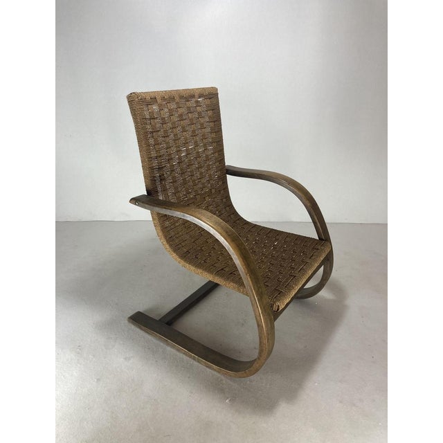Cantilever Wicker Cord Chair, 1930s For Sale - Image 16 of 18