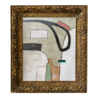 Original Framed Abstract Painting in Antique Gold Frame For Sale