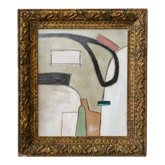 Original Framed Abstract Painting in Antique Gold Frame For Sale