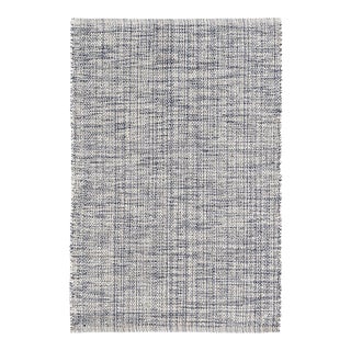 Dash & Albert by Annie Selke Marled Indigo Woven Cotton Rug, 5' x 8' For Sale