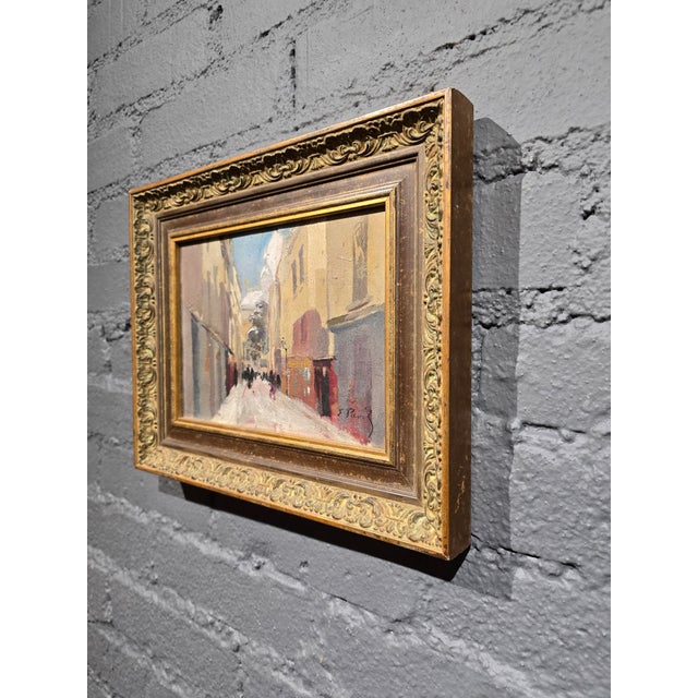 Slate Gray Élie Anatole Pavil (1873–1944) –Snowy Day on a Parisian Street, C. 1920s–Oil Painting For Sale - Image 8 of 9