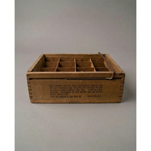 Brown Antique Star Egg Carrier Crate For Sale - Image 8 of 8