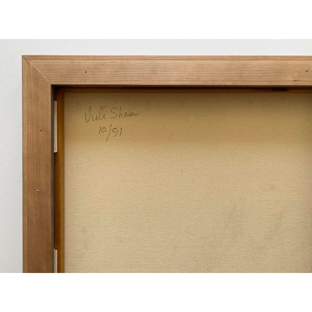 Julius Shaier Vintage 1991 " Provincetown Moon Seascape " Original Signed Modernist Framed Abstract Expressionist Oil Painting For Sale - Image 15 of 17