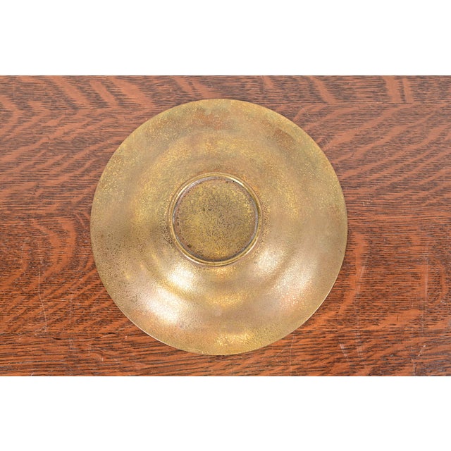 Tiffany Studios New York Bronze Doré Shallow Bowl or Plate With Decorative Border For Sale In South Bend - Image 6 of 8