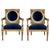 Pair of Louis XVI Style Giltwood Armchairs With Blue Klein Velvet For Sale - Image 13 of 13