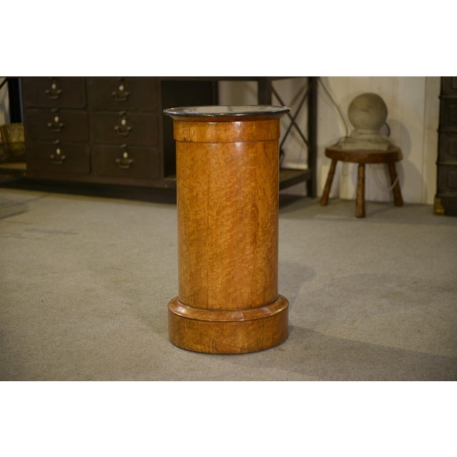 Empire-Style Side Table in Speckled Maple with Bluestone Top, 1800s For Sale - Image 12 of 13