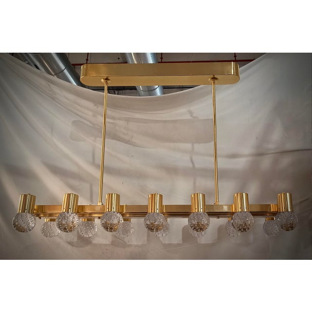 Transparent Murano Glass and Brass Chandelier with Pendants, 2000s For Sale - Image 10 of 10