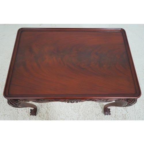 Traditional Gorgeous Irish Georgian Style Mahogany Finely Carved Tea Table For Sale - Image 3 of 9