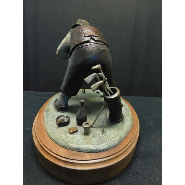 Anton Arkhipov "Green" Golfer Bronze Sculpture Hand Signed For Sale In Denver - Image 6 of 11