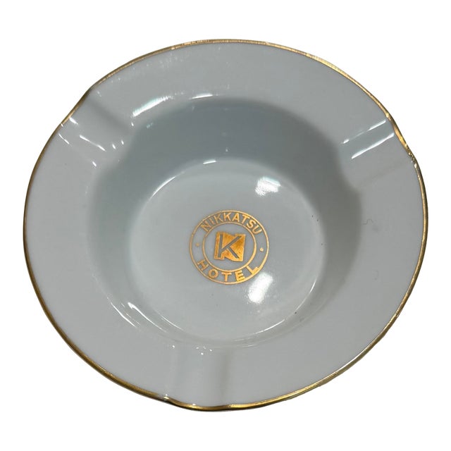 Mid Century Porcelain Ashtray From the Historic Nikkatsu Hotel in Tokyo, Made by Noritake For Sale