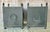 Pair of Classical metal planters with wreath motif. A pair of American Neoclassical style metal planters with grey...