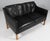 Børge Mogensen two-seat sofa original upholstered with black leather. Legs of oak. Model 2322, made by Fredericia...