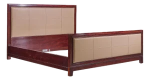 Barbara Barry for Baker Mahogany and Leather King Bed Frame