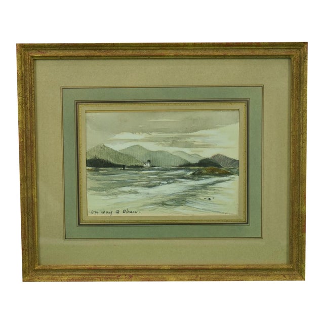 Mid 20th Century Scottish Watercolour on Way to Oban For Sale