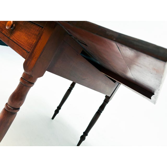 Mid 19th Century Cherry Drop Leaf Table With Single Drawer For Sale - Image 11 of 12
