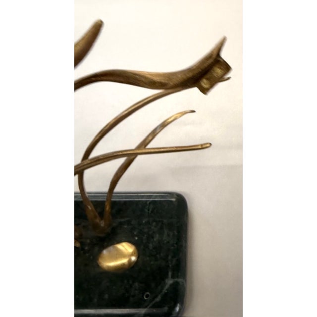 Mid Century Brass Sculpture With Marble Base - Attributed to Bijan For Sale - Image 10 of 10
