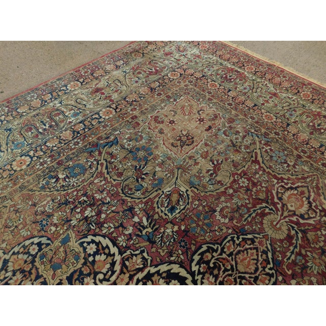 Traditional 1900s Antique Persian Kerman Lavar Rug- 12′ × 17′10″ For Sale - Image 3 of 13