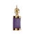 A pair of drop earrings that sets soft lavender jade against warm 14 karat yellow gold. Each earring has a polished,...
