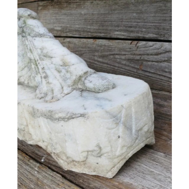 Antique Marble Reclined Kwan Yin Buddha Statue For Sale - Image 9 of 13
