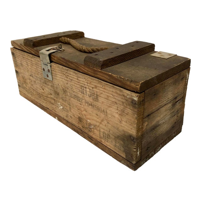 Vintage Handcrafted Wood Ammunition Box Chairish