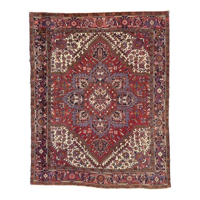 Vintage Persian Heriz Rug - 06'08 X 08'05 For Sale