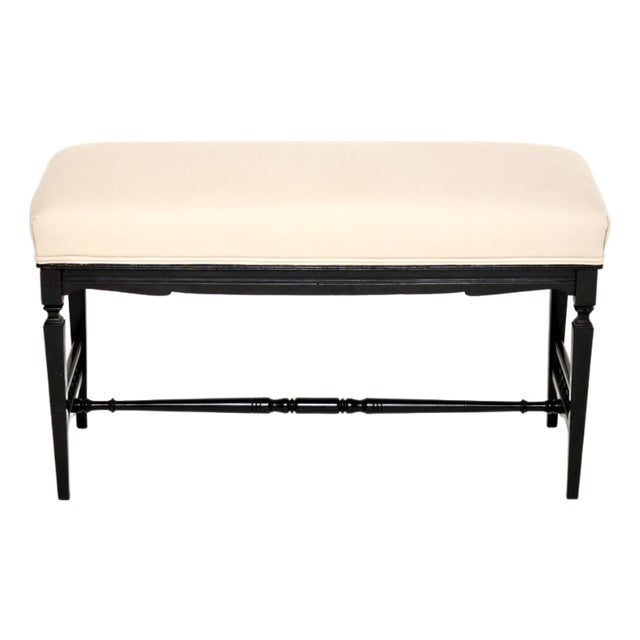 Antique Victorian Ebonised Bench, 1890s For Sale