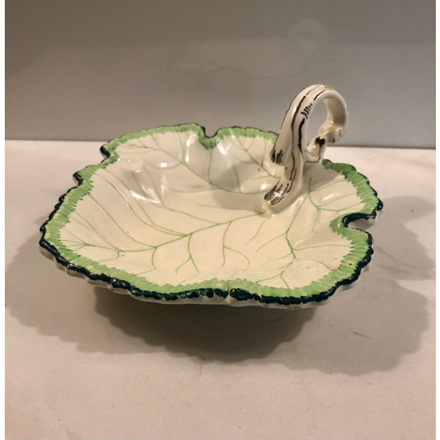 Majolica Leaf Decorative Bowl From Spain For Sale - Image 6 of 8