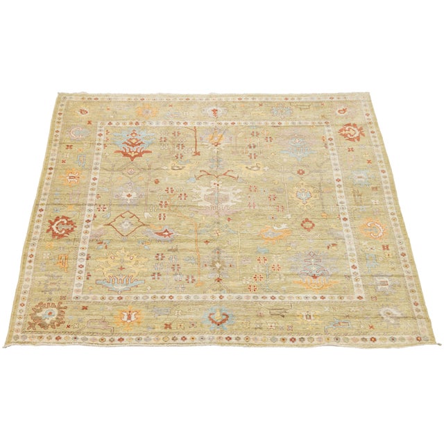 Transform your space with the elegant Modern Oushak Style Handmade Wool Rug. Expertly hand-knotted from premium wool, it...