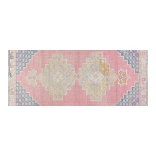 Vintage Turkish Anatolian Hand Knotted Wool Rug, 3'2''x8' For Sale