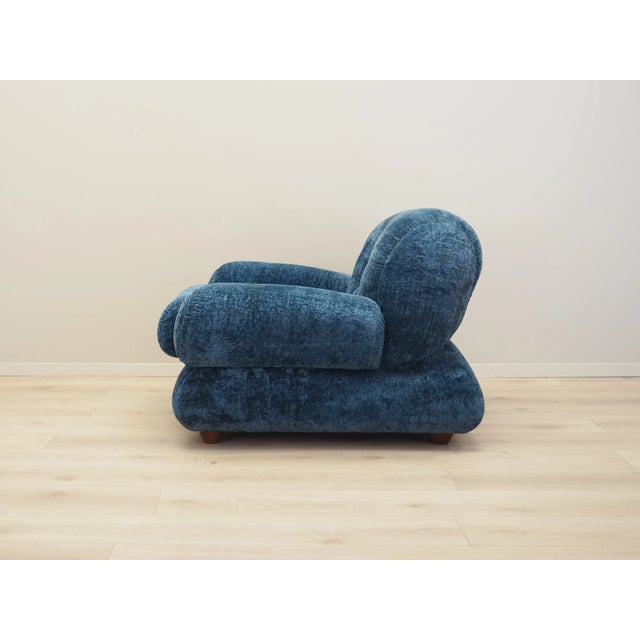 Italian Blue Armchair, 1970s For Sale - Image 4 of 14