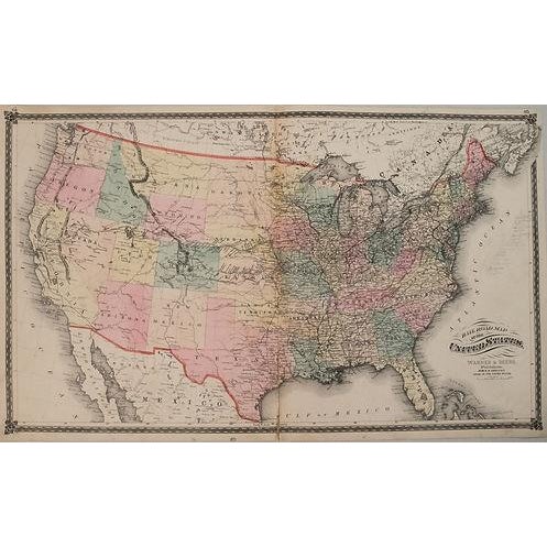 This is a very nice, rarer, double page map showing the extent of the railroad network throughout the United States....