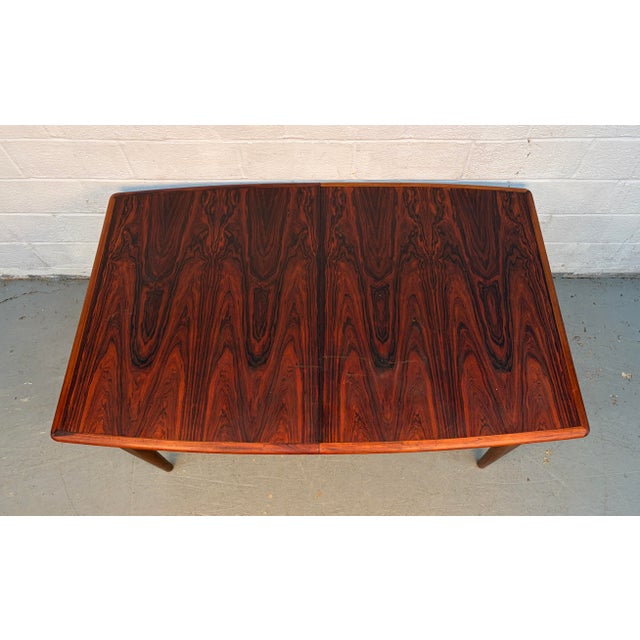 Mid-Century Modern Danish Rosewood Expanding Butterfly Leaf Dining Table For Sale - Image 4 of 17