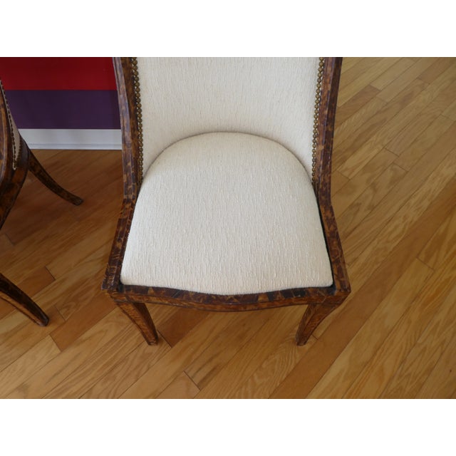 Brown Regency Style Tortoise Shell Veneered Chairs - a Set of 4 For Sale - Image 8 of 12