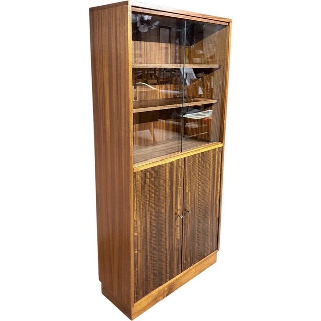 Walnut and Teak Bookcases from Morris of Glasgow, Set of 2 For Sale - Image 6 of 11