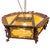 1950s Mid-Century Carved Chinese Rosewood Painted Lantern Hanging Chandelier Lamp For Sale - Image 12 of 14