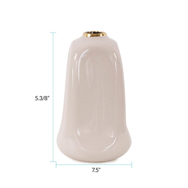 Christana Concaved Ceramic Vase- Tall For Sale - Image 9 of 9