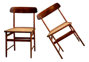 Pair of “Lucio Costa” Chairs in Rosewood & Caning, Sergio Rodrigues, 1956