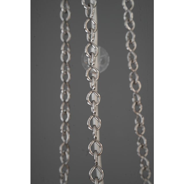 Vintage Nickel-Plated Ceiling Lamps with Glass Sticks, 1920, Set of 2 For Sale - Image 13 of 16