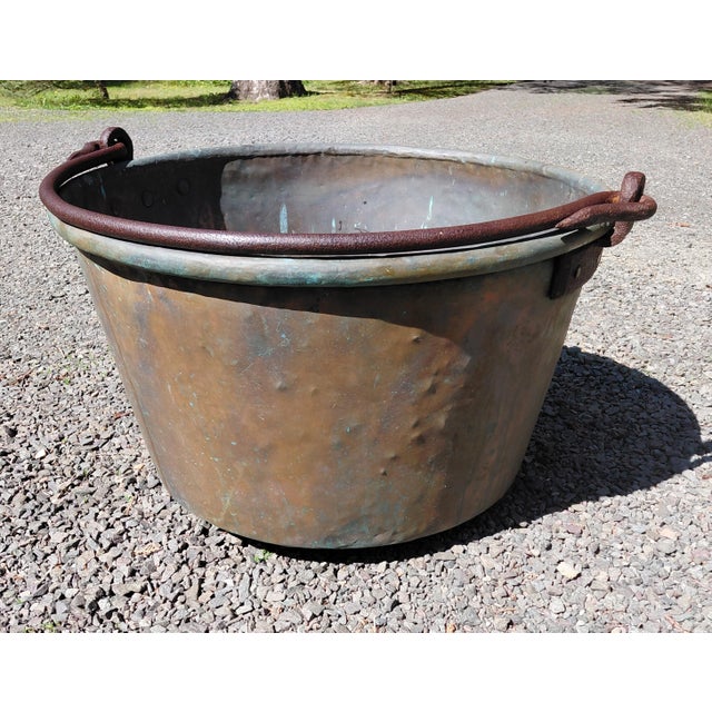 Late 19th Century Antique Copper Apple Butter Kettle C. 1890 For Sale - Image 5 of 17