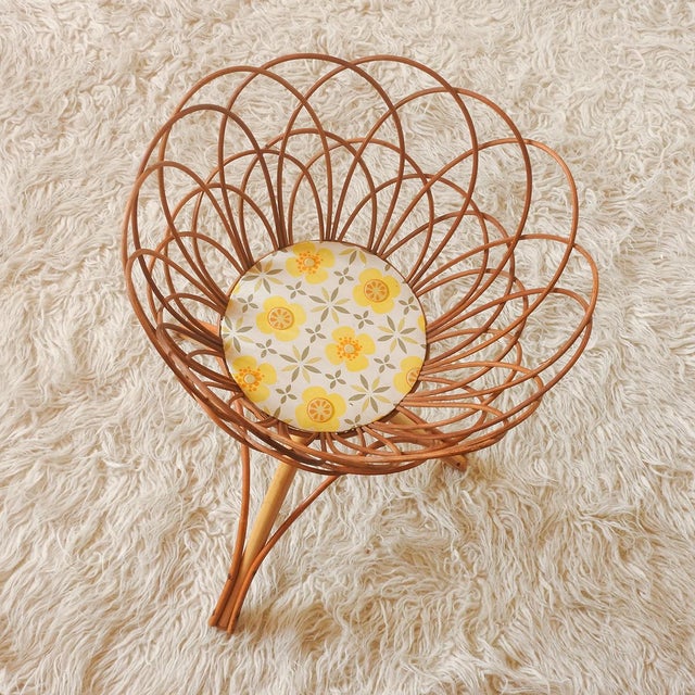 Wood Mid-Century Bamboo Rattan Plant Stand, France, 1960s For Sale - Image 7 of 9