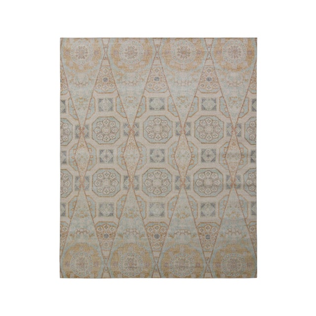Textile Rug & Kilim’s Oversized Kaleidoscope Rug in Cream and Blue , 12x15 For Sale - Image 7 of 7