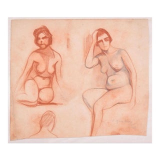 Studies for Female Nudes - Original Pencil Drawing by D. Ginsbourg - 1918 1918 For Sale